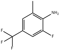 Benzenamine, 2-fluoro-6-methyl-4-(trifluoromethyl)- 化学構造式