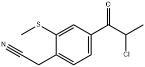 4-(2-Chloropropanoyl)-2-(methylthio)phenylacetonitrile 结构式