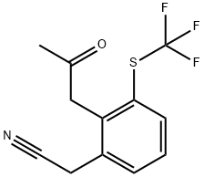 2-(2-Oxopropyl)-3-(trifluoromethylthio)phenylacetonitrile Struktur