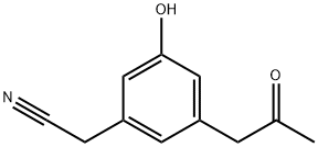 3-Hydroxy-5-(2-oxopropyl)phenylacetonitrile Structure