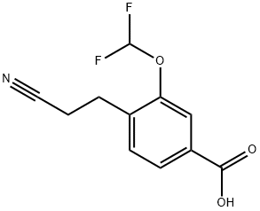 4-(2-Cyanoethyl)-3-(difluoromethoxy)benzoic acid Structure