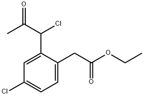 Ethyl 4-chloro-2-(1-chloro-2-oxopropyl)phenylacetate Struktur
