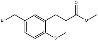 Methyl 3-(5-(bromomethyl)-2-(methylthio)phenyl)propanoate,1806581-84-9,结构式