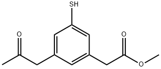 Methyl 3-mercapto-5-(2-oxopropyl)phenylacetate 结构式