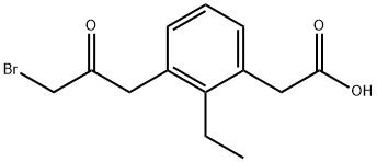 3-(3-Bromo-2-oxopropyl)-2-ethylphenylacetic acid 结构式