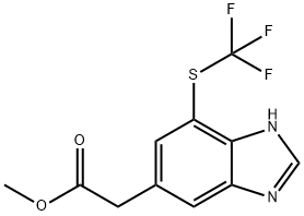 Methyl 4-trifluoromethylthio-1H-benzimidazole-6-acetate 化学構造式