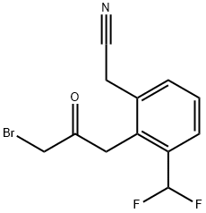 2-(3-Bromo-2-oxopropyl)-3-(difluoromethyl)phenylacetonitrile 结构式