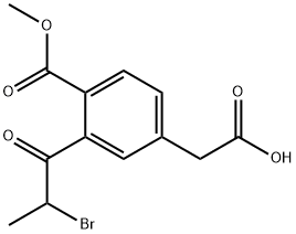 Methyl 2-(2-bromopropanoyl)-4-(carboxymethyl)benzoate Structure