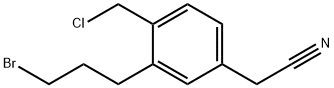 3-(3-Bromopropyl)-4-(chloromethyl)phenylacetonitrile Structure