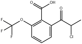 2-(2-Chloropropanoyl)-6-(trifluoromethoxy)benzoic acid 结构式