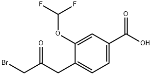 4-(3-Bromo-2-oxopropyl)-3-(difluoromethoxy)benzoic acid Structure