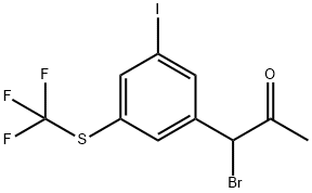 1-Bromo-1-(3-iodo-5-(trifluoromethylthio)phenyl)propan-2-one Struktur