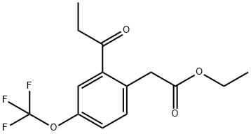 Ethyl 2-propionyl-4-(trifluoromethoxy)phenylacetate 结构式