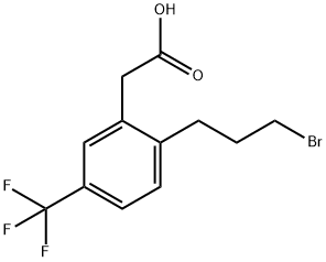 2-(3-Bromopropyl)-5-(trifluoromethyl)phenylacetic acid Structure