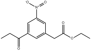 Ethyl 3-nitro-5-propionylphenylacetate 结构式