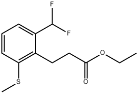 Ethyl 3-(2-(difluoromethyl)-6-(methylthio)phenyl)propanoate 结构式