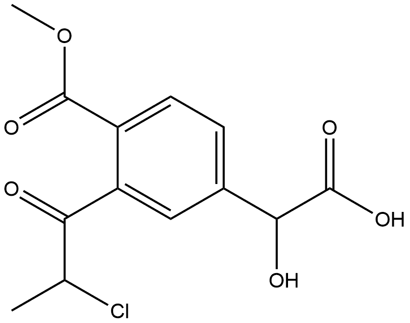 Methyl 4-(carboxy(hydroxy)methyl)-2-(2-chloropropanoyl)benzoate,1806669-42-0,结构式
