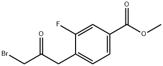 Methyl 4-(3-bromo-2-oxopropyl)-3-fluorobenzoate Struktur