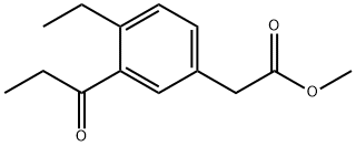 Methyl 4-ethyl-3-propionylphenylacetate 结构式