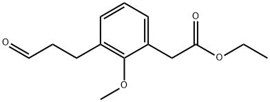 Ethyl 2-methoxy-3-(3-oxopropyl)phenylacetate 结构式