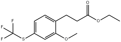 Ethyl 3-(2-methoxy-4-(trifluoromethylthio)phenyl)propanoate,1806706-78-4,结构式