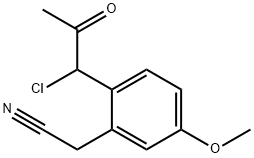 2-(1-Chloro-2-oxopropyl)-5-methoxyphenylacetonitrile 结构式