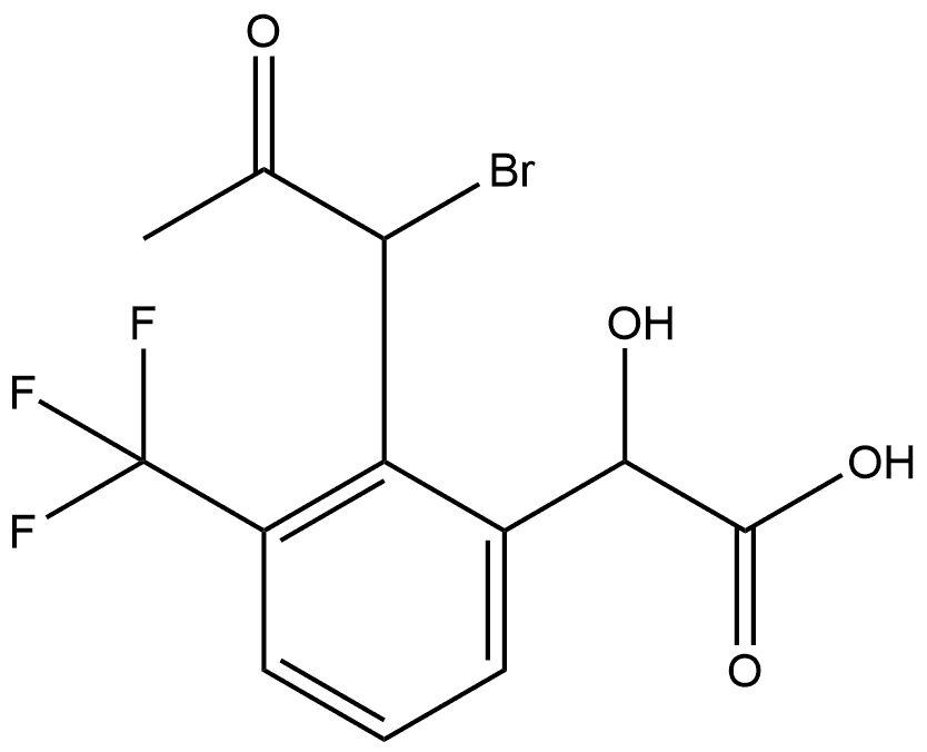 2-(1-Bromo-2-oxopropyl)-3-(trifluoromethyl)mandelic acid Structure