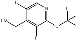 3-Fluoro-5-iodo-2-(trifluoromethoxy)pyridine-4-methanol,1806715-90-1,结构式