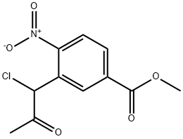 Methyl 3-(1-chloro-2-oxopropyl)-4-nitrobenzoate 结构式