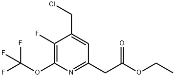 Ethyl 4-(chloromethyl)-3-fluoro-2-(trifluoromethoxy)pyridine-6-acetate 化学構造式