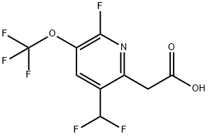 5-(Difluoromethyl)-2-fluoro-3-(trifluoromethoxy)pyridine-6-acetic acid Structure