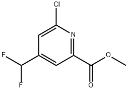 2-Pyridinecarboxylic acid, 6-chloro-4-(difluoromethyl)-, methyl ester Struktur