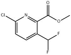 2-Pyridinecarboxylic acid, 6-chloro-3-(difluoromethyl)-, methyl ester Struktur