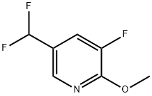 Pyridine, 5-(difluoromethyl)-3-fluoro-2-methoxy- 化学構造式