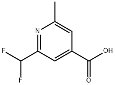 4-Pyridinecarboxylic acid, 2-(difluoromethyl)-6-methyl- Structure