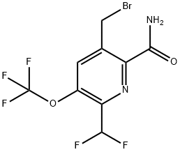 5-(Bromomethyl)-2-(difluoromethyl)-3-(trifluoromethoxy)pyridine-6-carboxamide,1806773-37-4,结构式