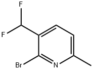 Pyridine, 2-bromo-3-(difluoromethyl)-6-methyl- 化学構造式