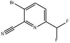 2-Pyridinecarbonitrile, 3-bromo-6-(difluoromethyl)- 化学構造式