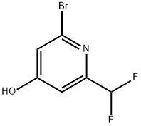 4-Pyridinol, 2-bromo-6-(difluoromethyl)- Struktur