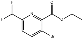 2-Pyridinecarboxylic acid, 3-bromo-6-(difluoromethyl)-, ethyl ester 化学構造式