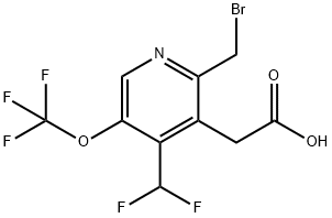 2-(Bromomethyl)-4-(difluoromethyl)-5-(trifluoromethoxy)pyridine-3-acetic acid Structure