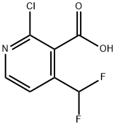 3-Pyridinecarboxylic acid, 2-chloro-4-(difluoromethyl)- 化学構造式