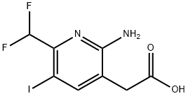 2-Amino-6-(difluoromethyl)-5-iodopyridine-3-acetic acid 结构式