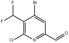 4-Bromo-2-chloro-3-(difluoromethyl)pyridine-6-carboxaldehyde,1806842-66-9,结构式