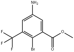 Benzoic acid, 5-amino-2-bromo-3-(trifluoromethyl)-, methyl ester Structure