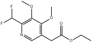 Ethyl 2-(difluoromethyl)-3,4-dimethoxypyridine-5-acetate Struktur