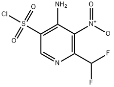 4-Amino-2-(difluoromethyl)-3-nitropyridine-5-sulfonyl chloride Structure