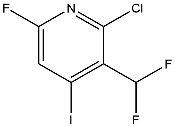 2-Chloro-3-(difluoromethyl)-6-fluoro-4-iodopyridine 化学構造式