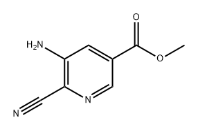 3-Pyridinecarboxylic acid, 5-amino-6-cyano-, methyl ester 化学構造式