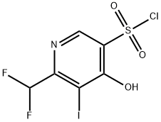 2-(Difluoromethyl)-4-hydroxy-3-iodopyridine-5-sulfonyl chloride,1806940-38-4,结构式